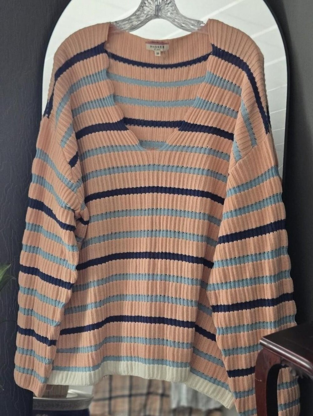 Long Sleeve Striped Knit Sweater